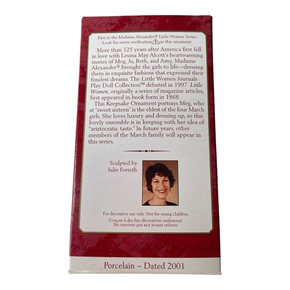 NWT Hallmark Keepsake 2001 Margaret “Meg” March Little Women Christmas Ornament - Picture 3 of 3